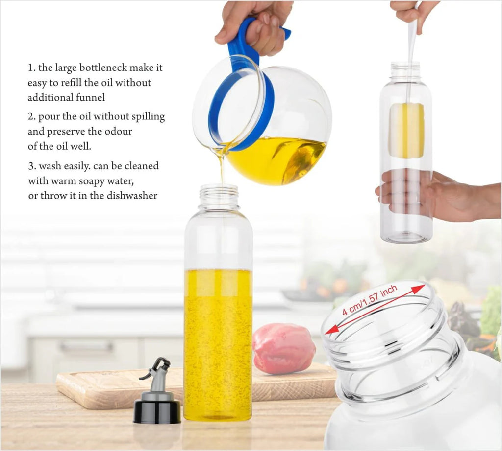 1L Oil Dispenser with Lid & Drip-Free Spout (Plastic)
