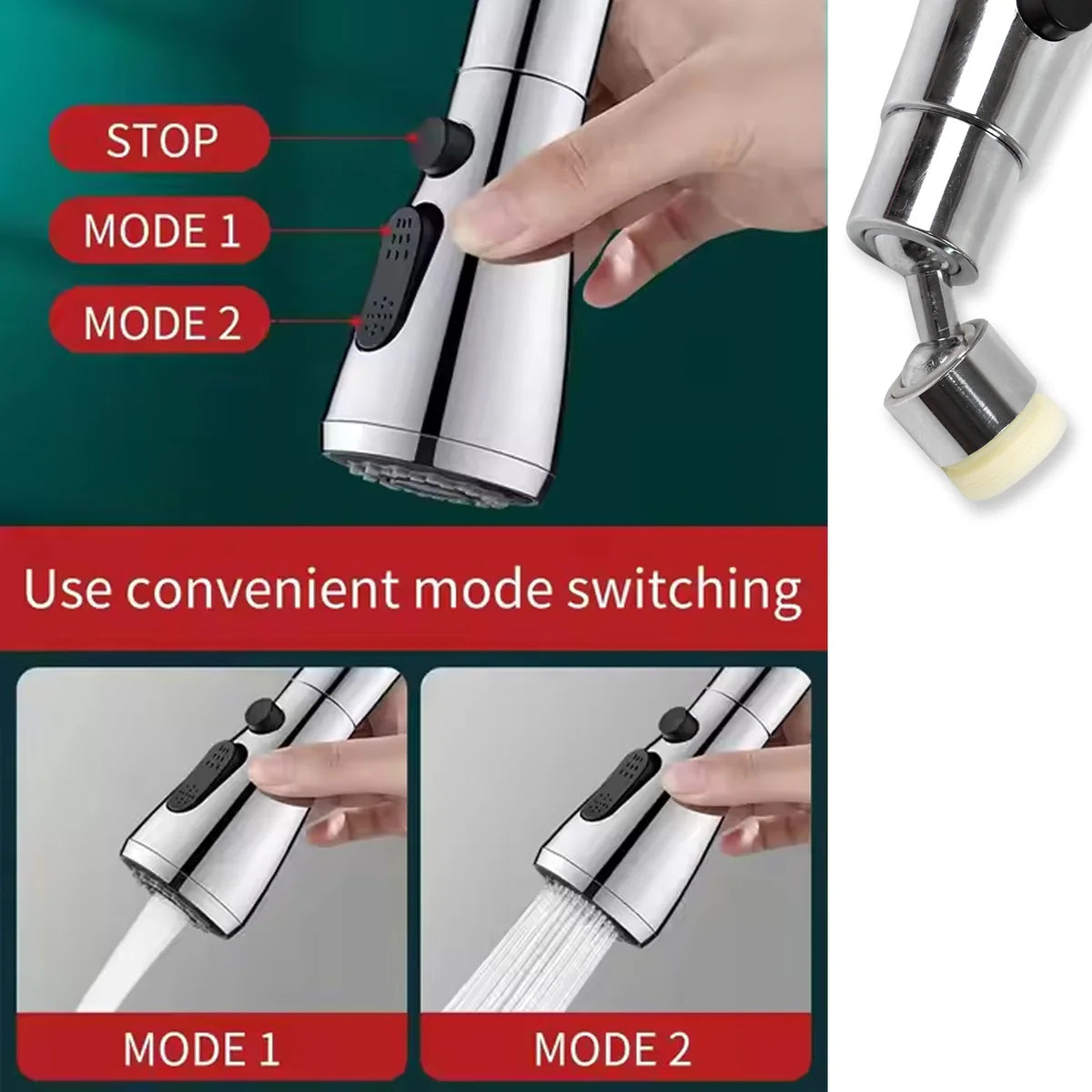 Kitchen Faucet 3-Function Pull Down Sink Sprayer